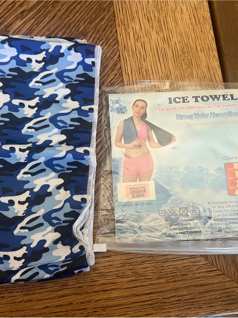 Cooling Ice Towel – Blue Camo – 35” x 12”